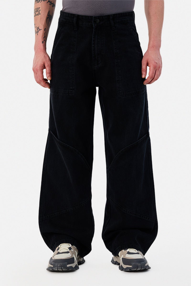 سنيتش بنطلون كارجو واسع أسود - Image 4